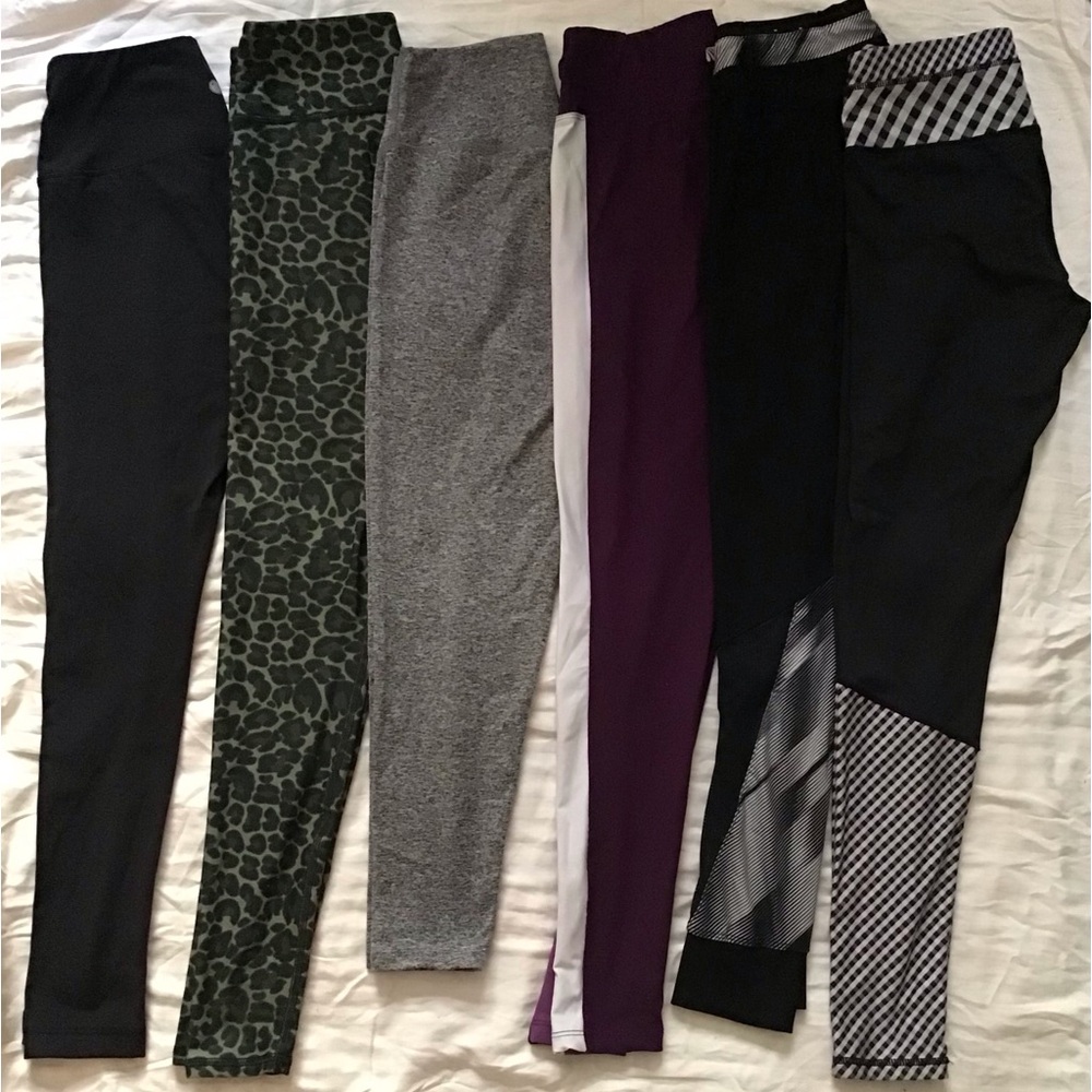Bundle 6 Athletic Yoga Workout Leggings Pants Women